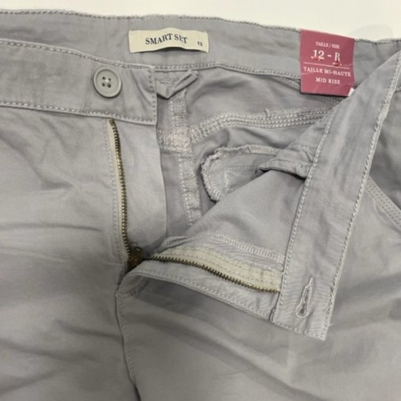 SMART SET Light Gray Cotton Pants Mid-Rise ~ Size 12 with tags - Picture 15 of 15